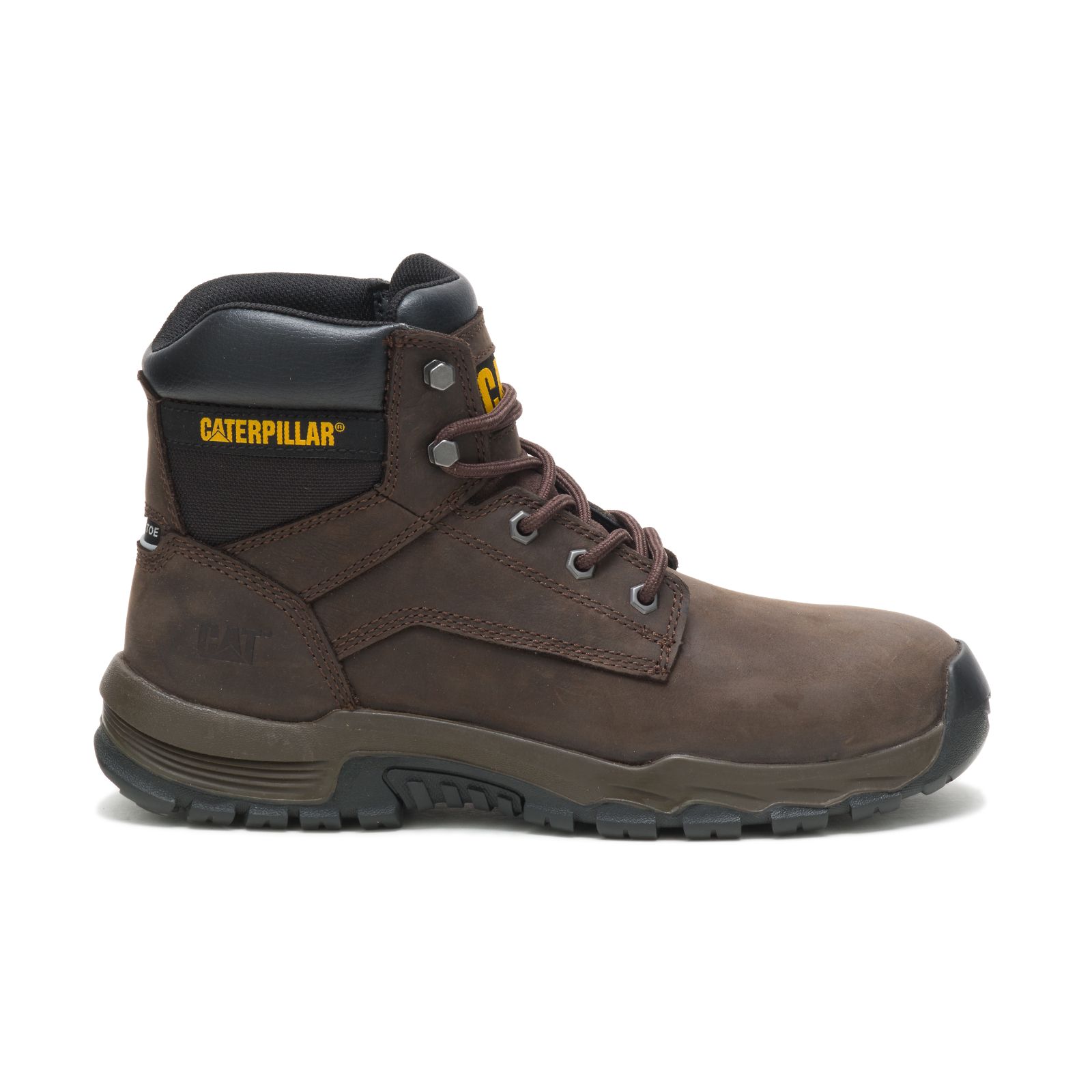 Caterpillar Upholder Waterproof Steel Toe Philippines - Mens Work Boots - Dark Chocolate 78015WPLA